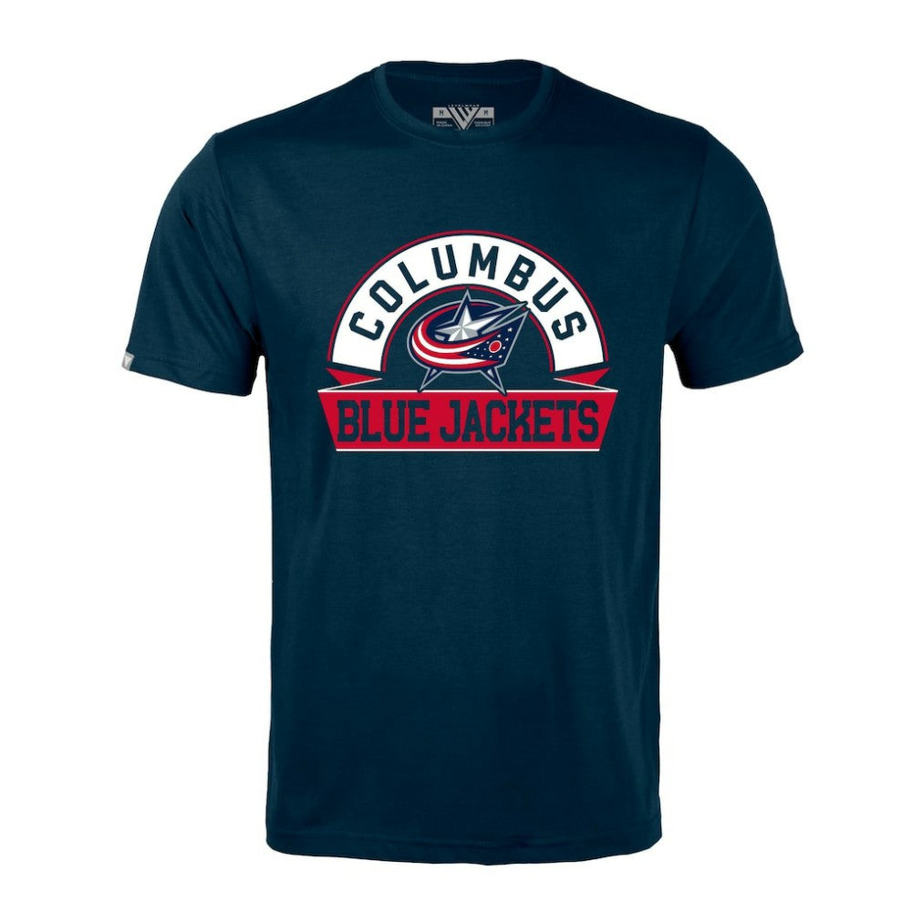 Columbus Blue Jackets - Levelwear Richmond Banner Arch T-Shirt Navy