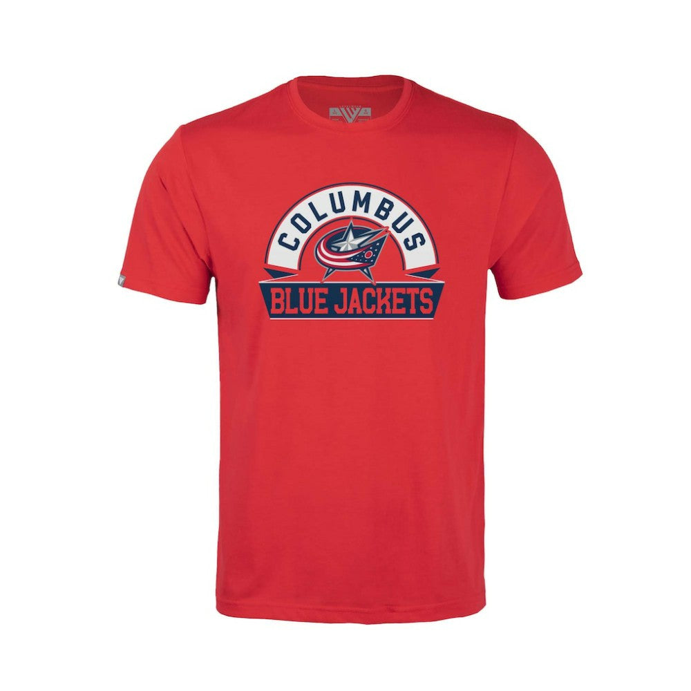 Columbus Blue Jackets - Levelwear Youth Little Richmond Banner Arch T-Shirt Red