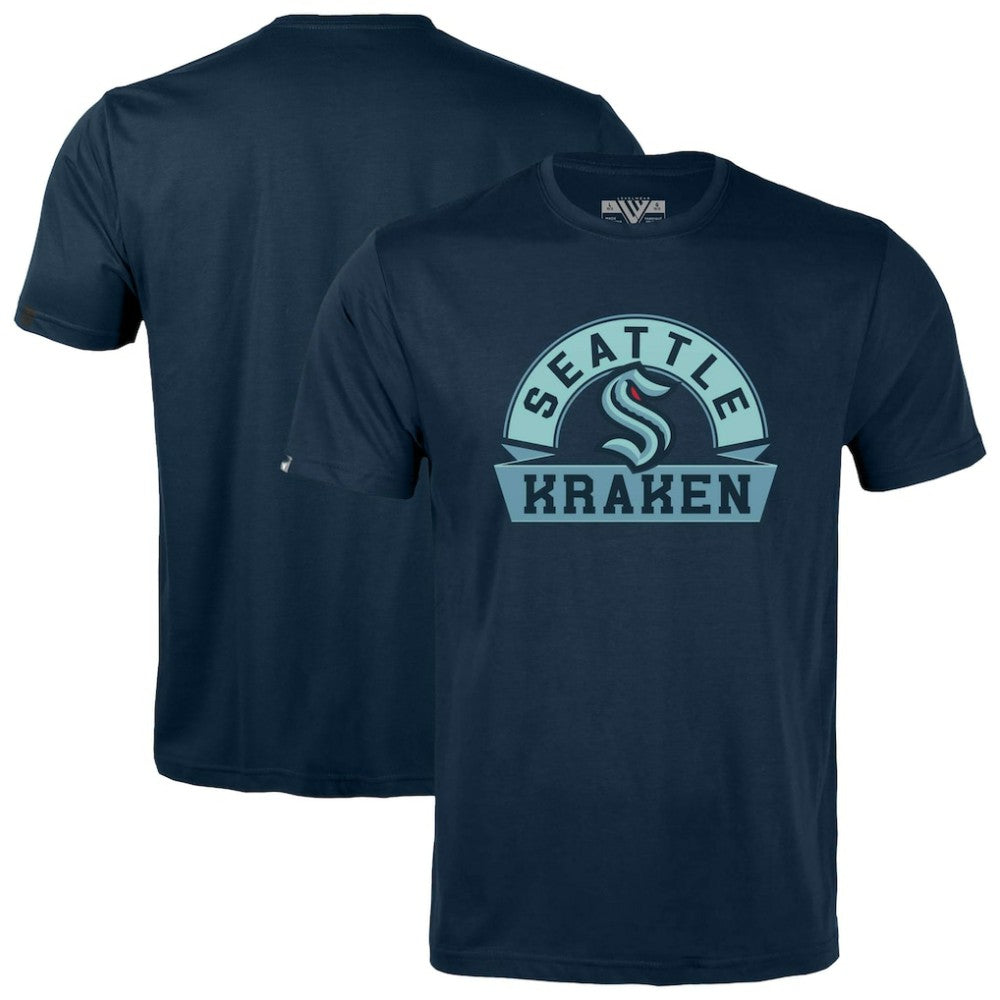 Seattle Kraken Levelwear Youth Little Richmond Banner Arch T-Shirt Navy