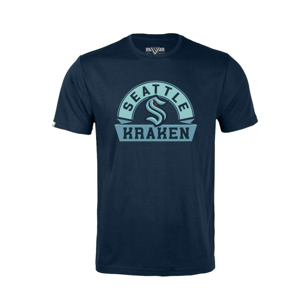 Seattle Kraken Levelwear Youth Little Richmond Banner Arch T-Shirt Navy
