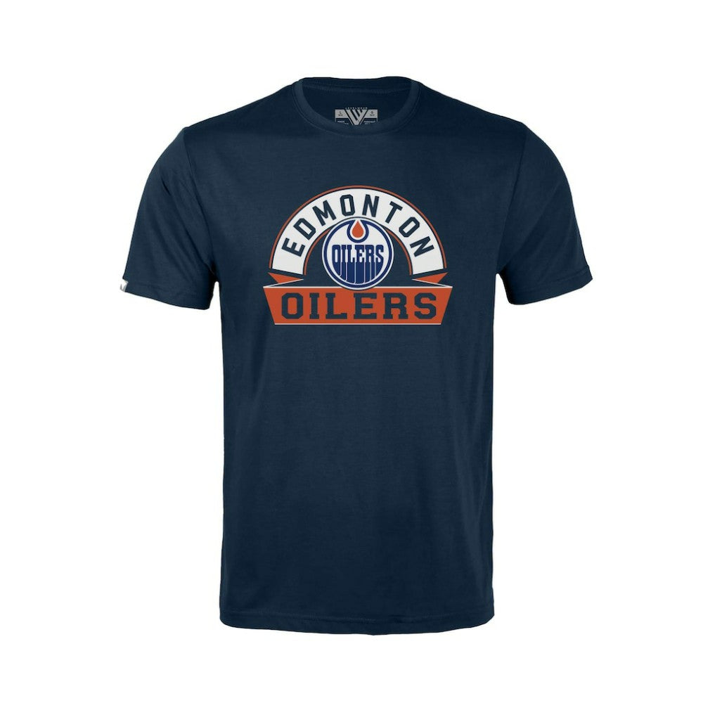 Edmonton Oilers - Levelwear Youth Little Richmond Banner Arch T-Shirt Navy