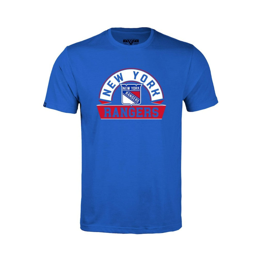 New York Rangers Levelwear Youth Little Richmond Banner Arch T-Shirt Royal