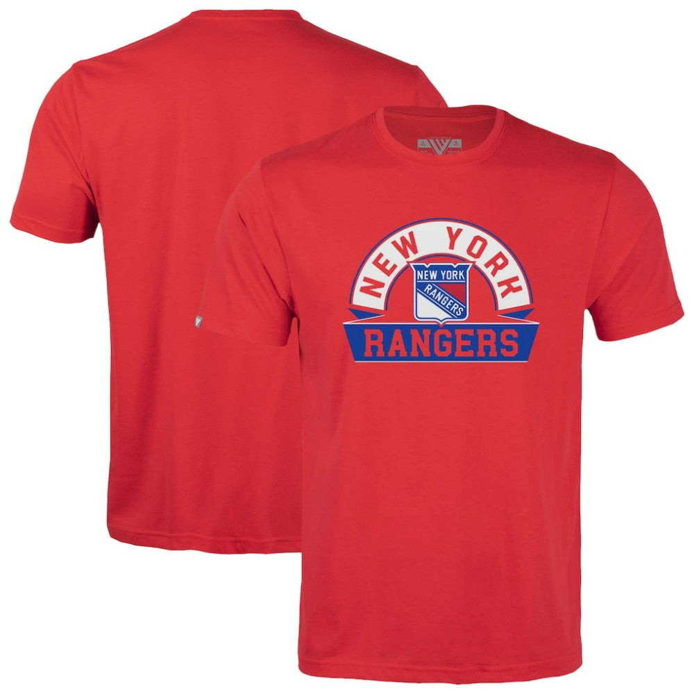 New York Rangers Levelwear Youth Little Richmond Banner Arch T-Shirt Red