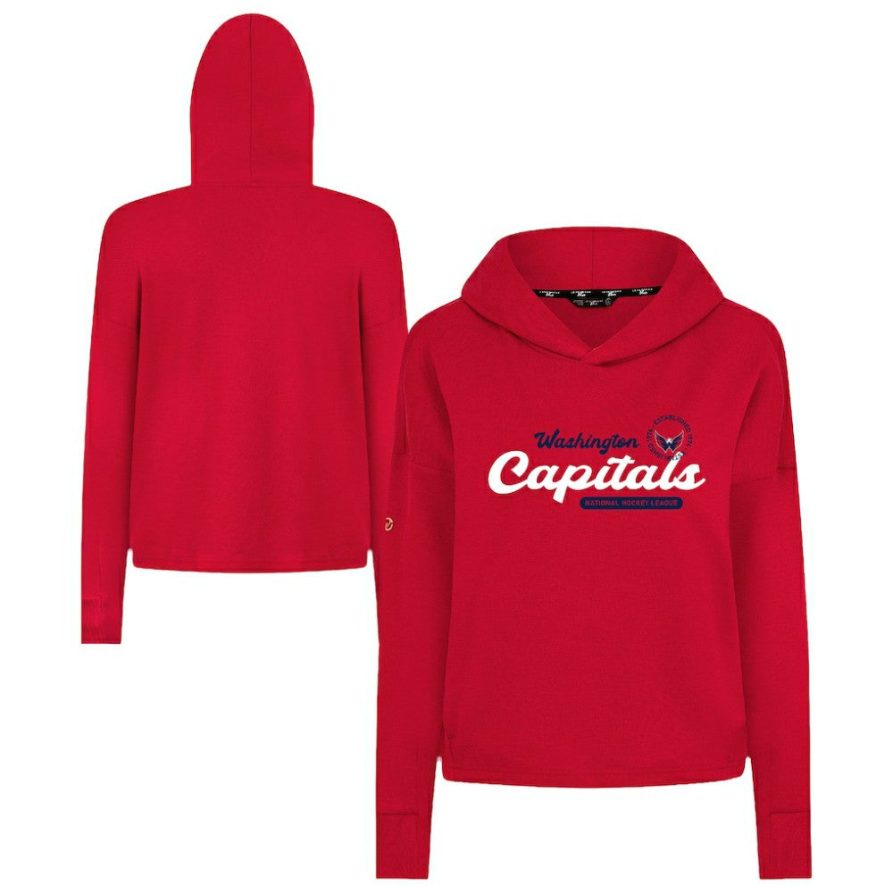 Washington Capitals Levelwear Women's Sweet Monument Tri-Blend Cropped Pullover Hoodie Red