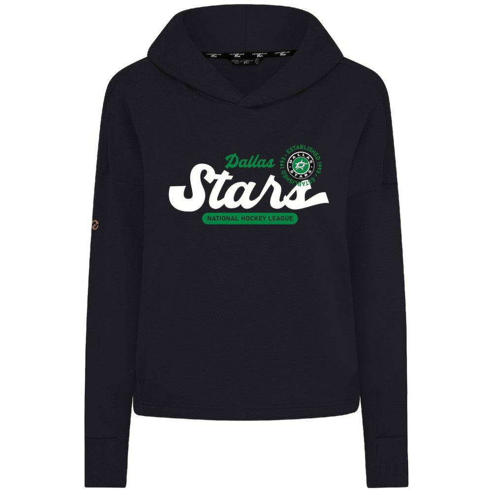Dallas Stars - Levelwear Women's Sweet Monument Tri-Blend Cropped Pullover Hoodie Black