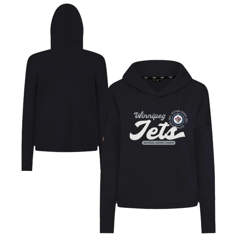 Winnipeg Jets - Levelwear Women's Sweet Monument Tri-Blend Cropped Pullover Hoodie Black