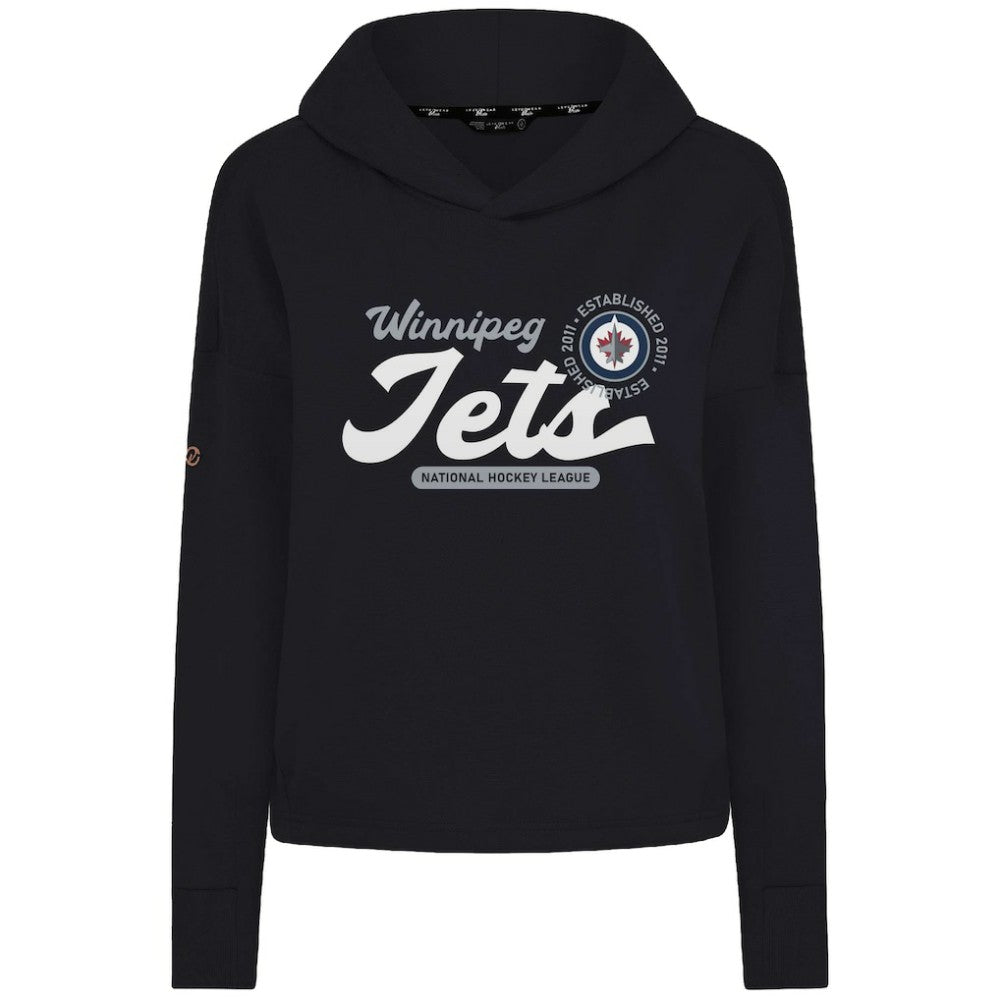 Winnipeg Jets - Levelwear Women's Sweet Monument Tri-Blend Cropped Pullover Hoodie Black