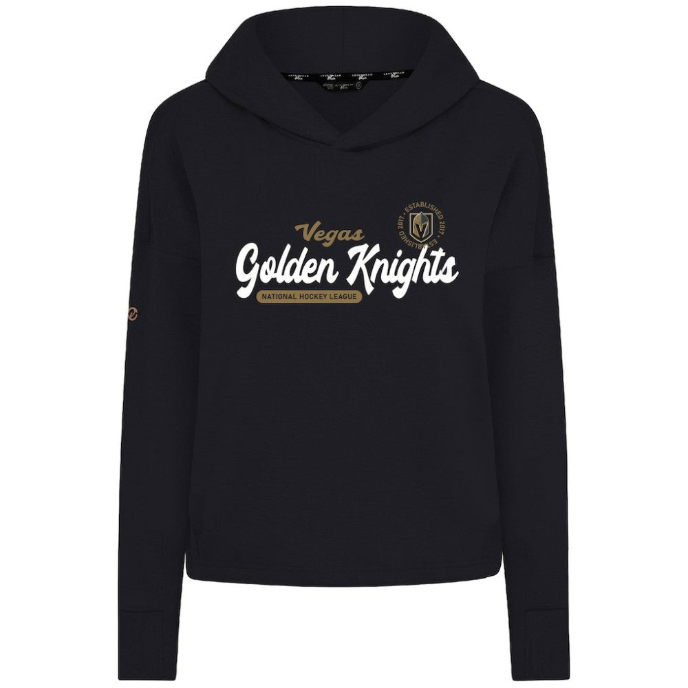 Vegas Golden Knights Levelwear Women's Sweet Monument Tri-Blend Cropped Pullover Hoodie Black