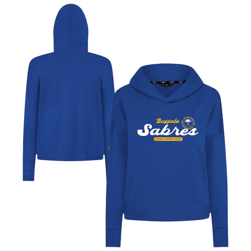 Buffalo Sabres - Levelwear Women's Sweet Monument Tri-Blend Cropped Pullover Hoodie Royal