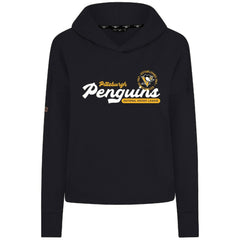 Pittsburgh Penguins Levelwear Women's Sweet Monument Tri-Blend Cropped Pullover Hoodie Black