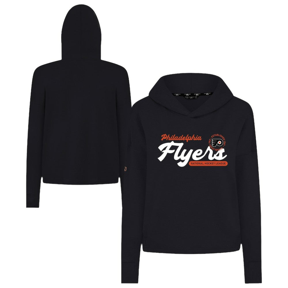 Philadelphia Flyers - Levelwear Women's Sweet Monument Tri-Blend Cropped Pullover Hoodie Black