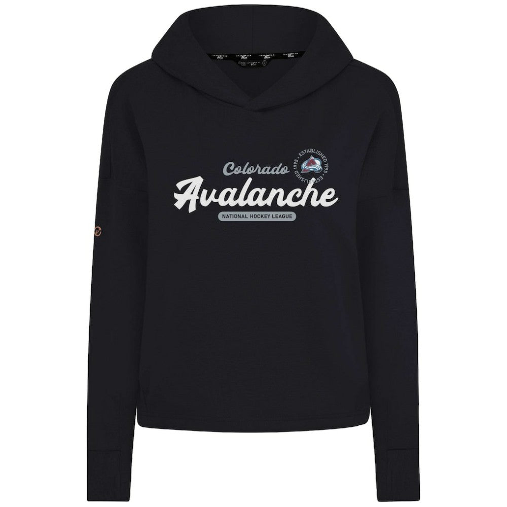Colorado Avalanche - Levelwear Women's Sweet Monument Tri-Blend Cropped Pullover Hoodie Black