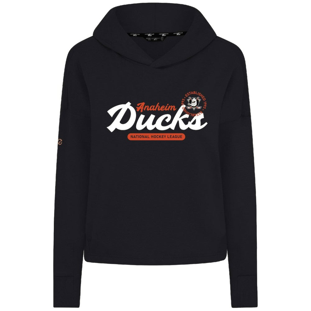 Anaheim Ducks - Levelwear Women's Sweet Monument Tri-Blend Cropped Pullover Hoodie Black