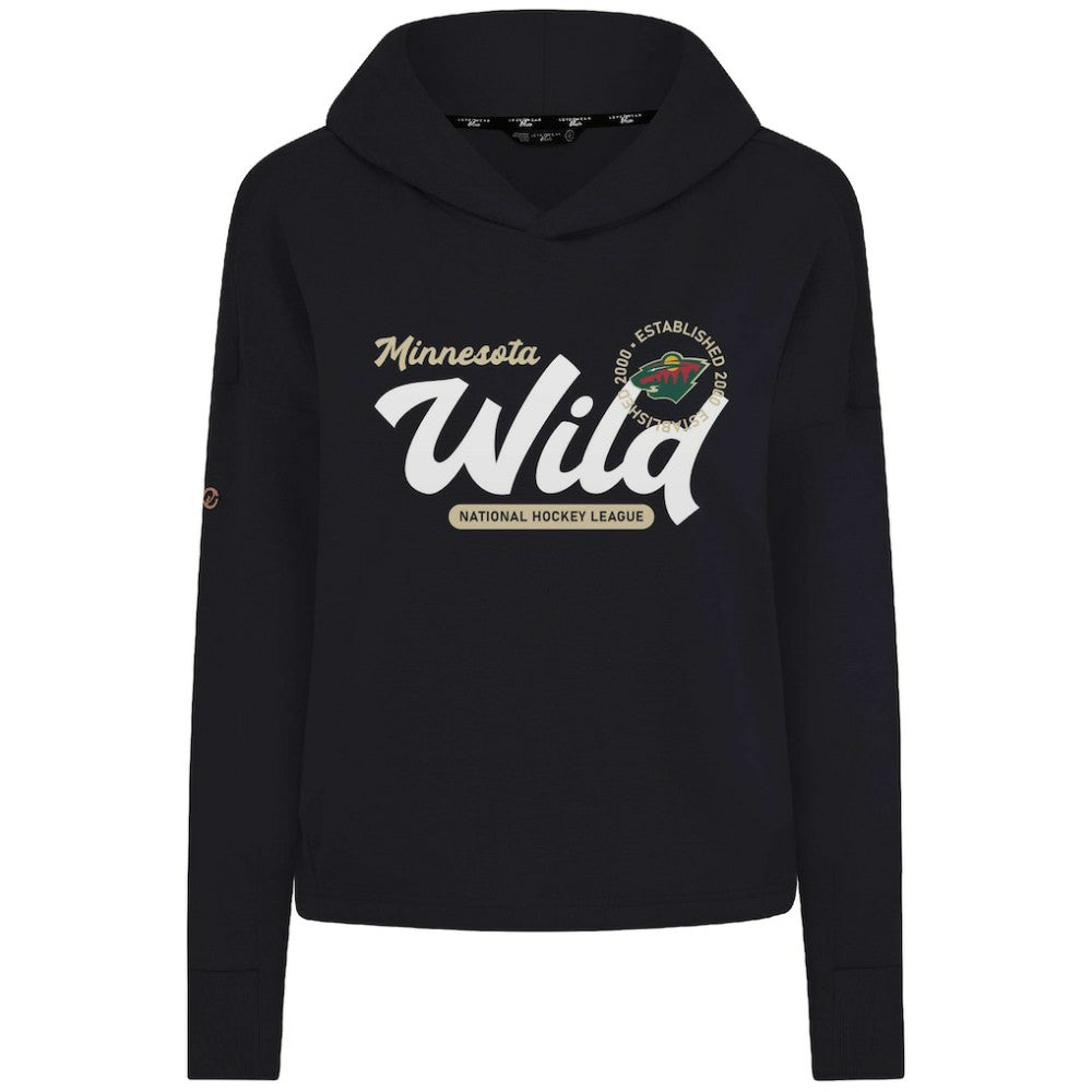 Minnesota Wild - Levelwear Women's Sweet Monument Tri-Blend Cropped Pullover Hoodie Black