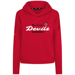 New Jersey Devils - Levelwear Women's Sweet Monument Tri-Blend Cropped Pullover Hoodie Red