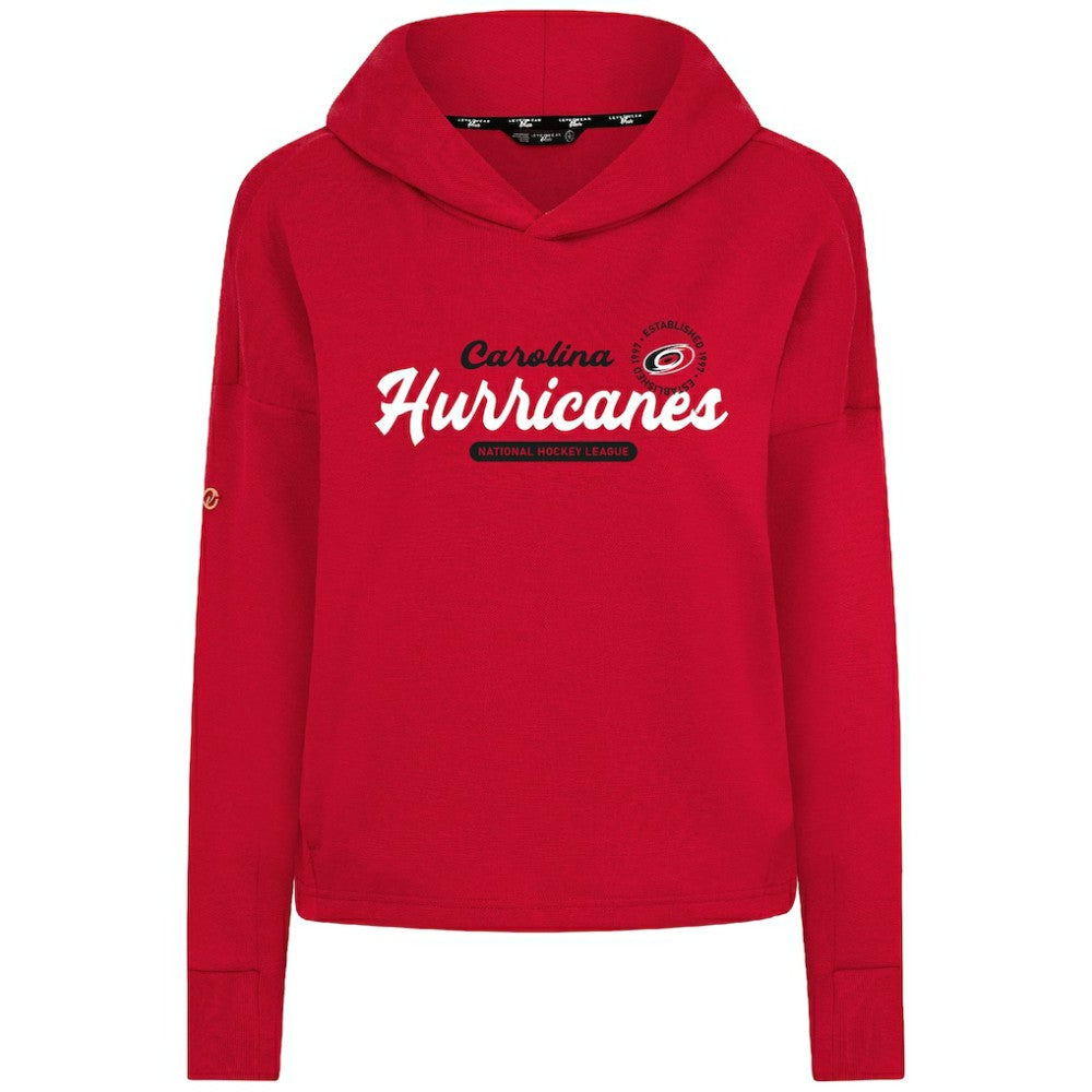 Carolina Hurricanes - Levelwear Women's Sweet Monument Tri-Blend Cropped Pullover Hoodie Red