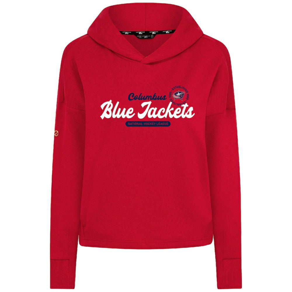 Columbus Blue Jackets - Levelwear Women's Sweet Monument Tri-Blend Cropped Pullover Hoodie Red
