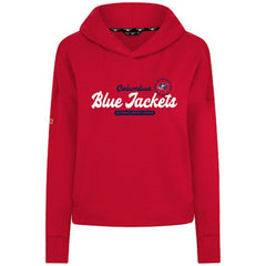 Columbus Blue Jackets - Levelwear Women's Sweet Monument Tri-Blend Cropped Pullover Hoodie Red