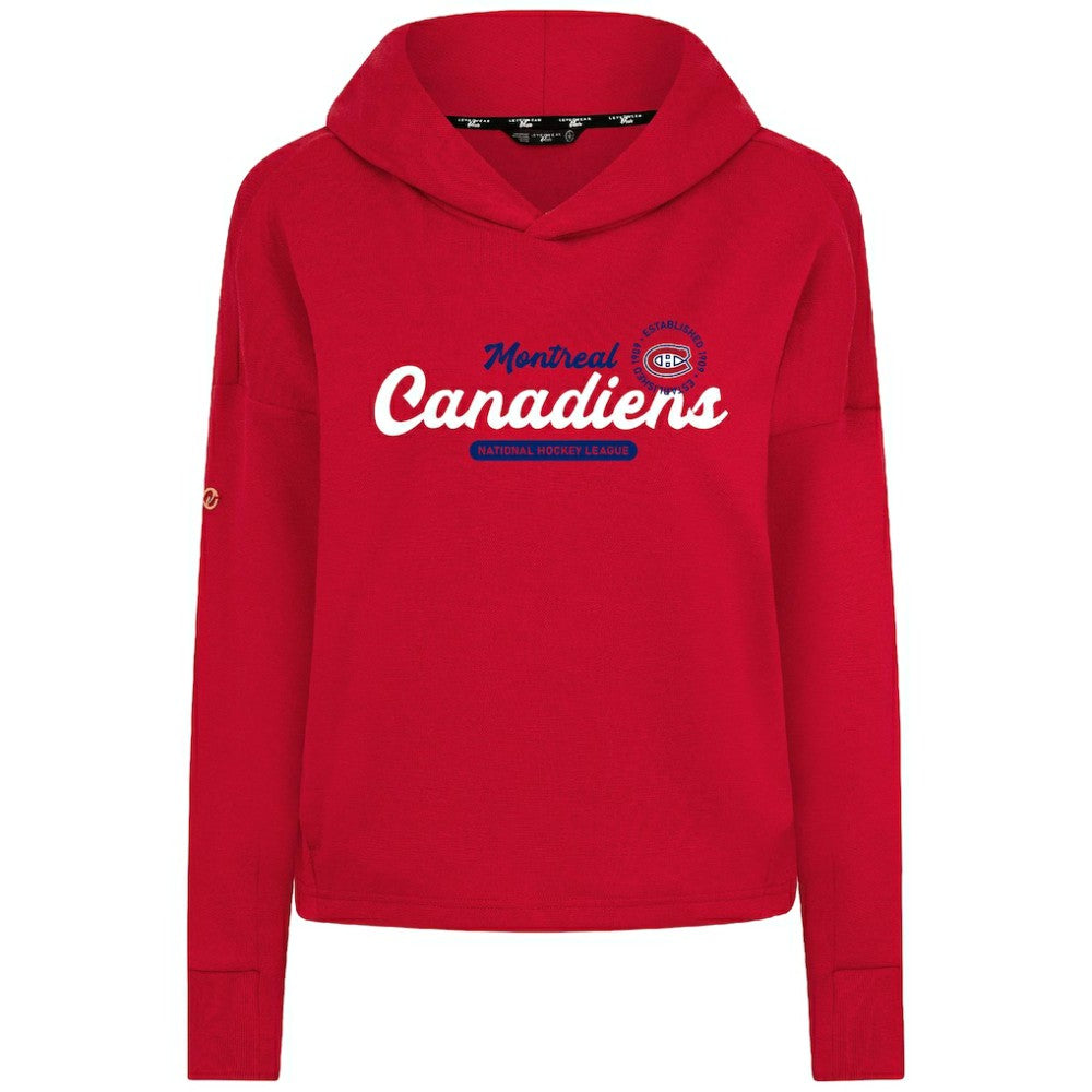 Montreal Canadiens - Levelwear Women's Sweet Monument Tri-Blend Cropped Pullover Hoodie Red