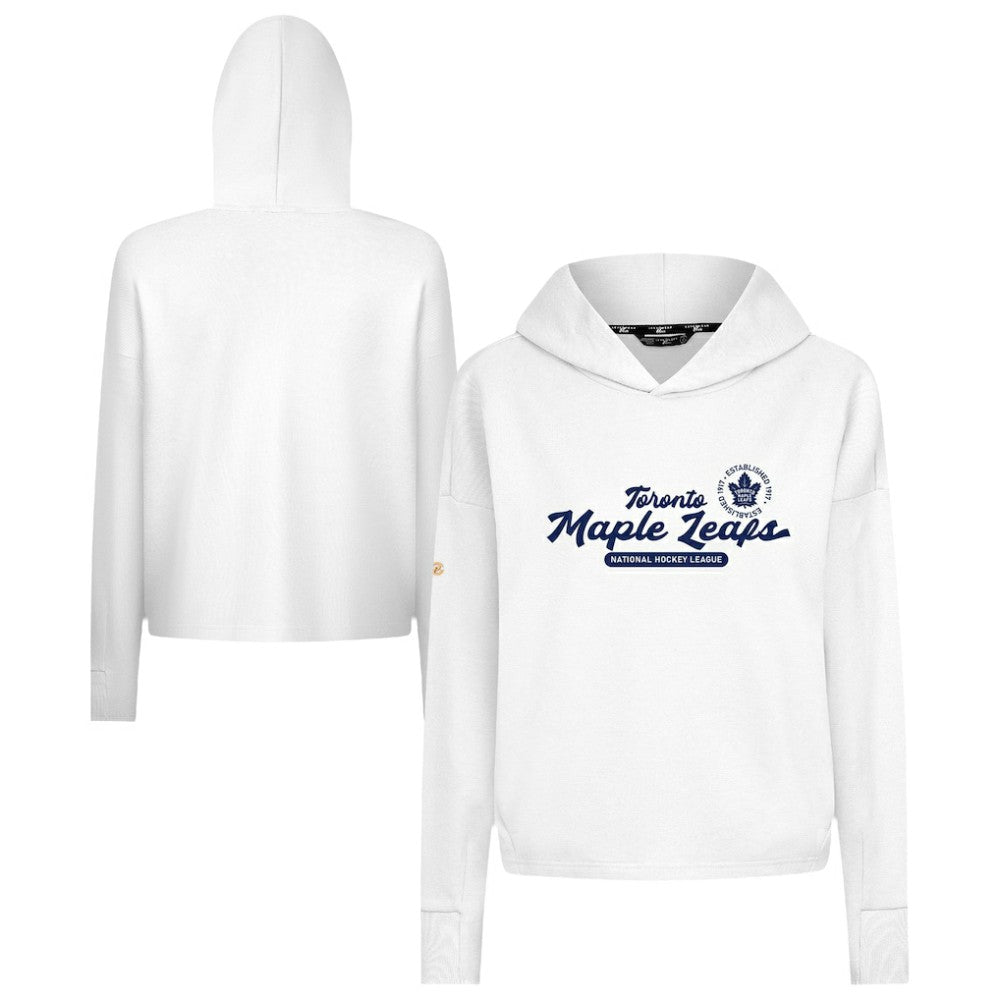 Toronto Maple Leafs - Levelwear Women's Sweet Monument Tri-Blend Cropped Pullover Hoodie White