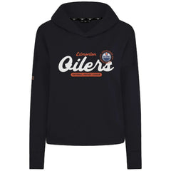 Edmonton Oilers - Levelwear Women's Sweet Monument Tri-Blend Cropped Pullover Hoodie Black