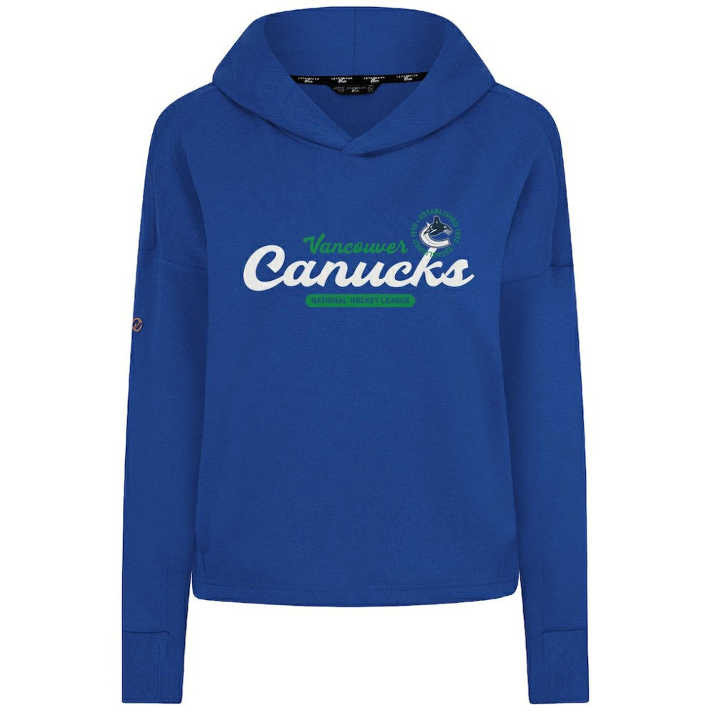 Vancouver Canucks - Levelwear Women's Sweet Monument Tri-Blend Cropped Pullover Hoodie Royal