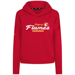 Calgary Flames - Levelwear Women's Sweet Monument Tri-Blend Cropped Pullover Hoodie Red
