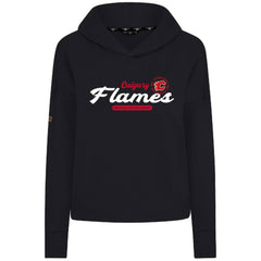 Calgary Flames - Levelwear Women's Sweet Monument Tri-Blend Cropped Pullover Hoodie Black