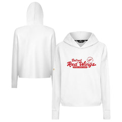 Detroit Red Wings - Levelwear Women's Sweet Monument Tri-Blend Cropped Pullover Hoodie White