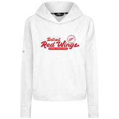 Detroit Red Wings - Levelwear Women's Sweet Monument Tri-Blend Cropped Pullover Hoodie White