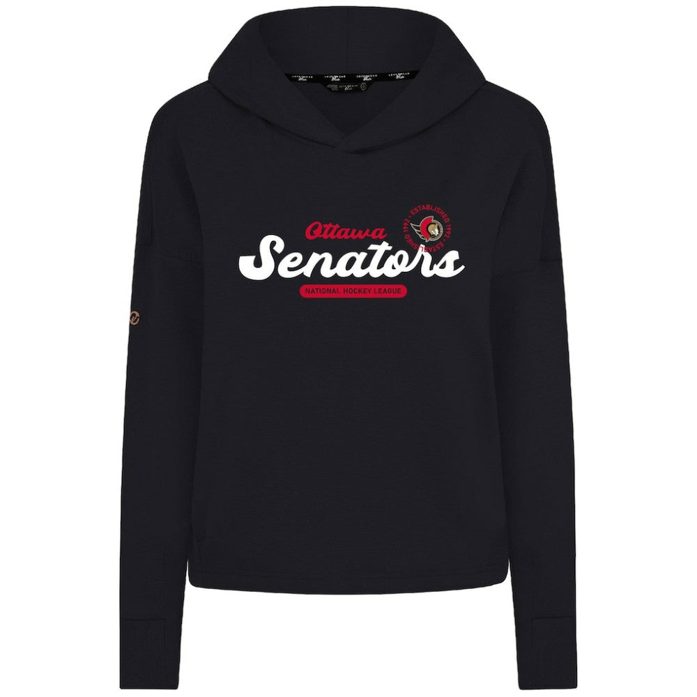 Ottawa Senators - Levelwear Women's Sweet Monument Tri-Blend Cropped Pullover Hoodie Black