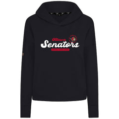 Ottawa Senators - Levelwear Women's Sweet Monument Tri-Blend Cropped Pullover Hoodie Black