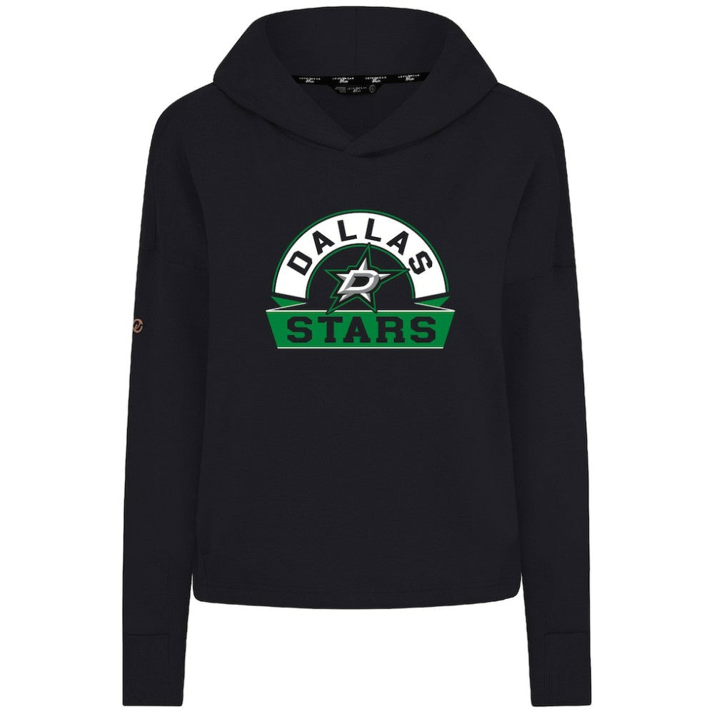 Dallas Stars - Levelwear Women's Sweet Banner Arch Tri-Blend Cropped Pullover Hoodie Black