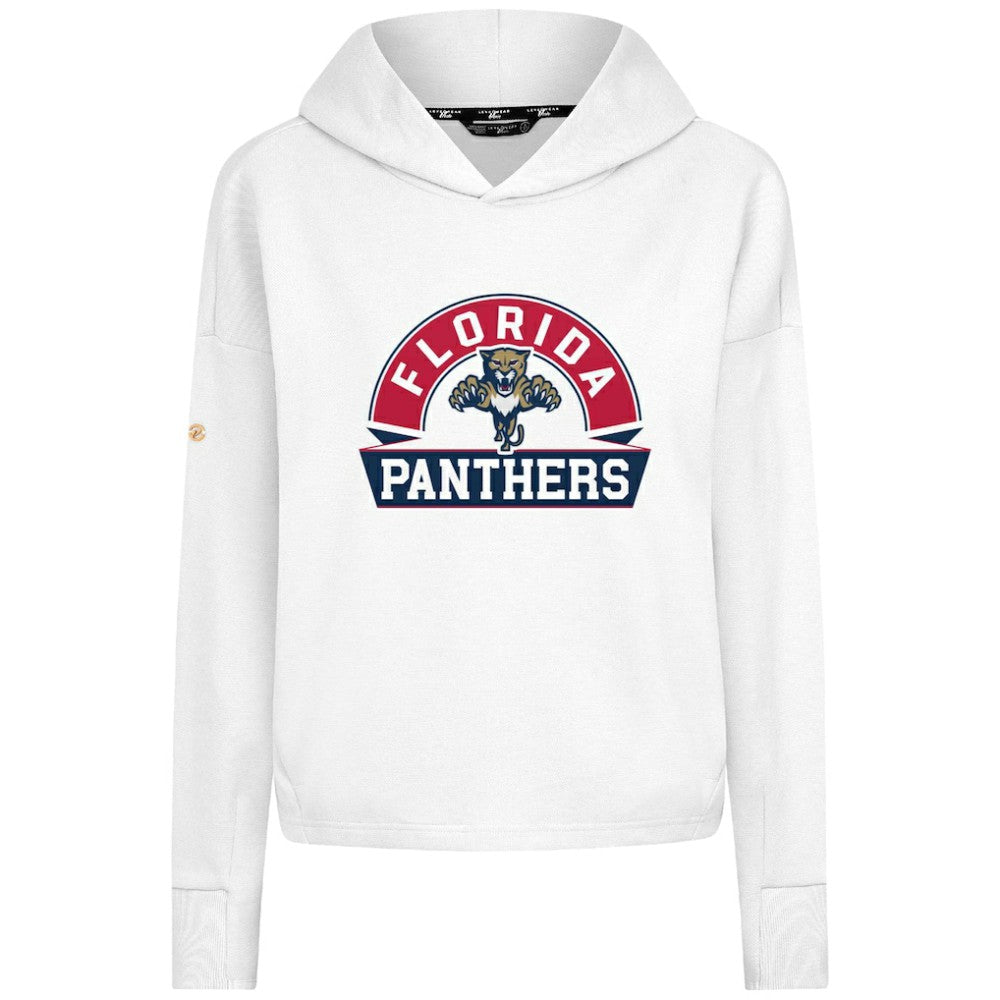 Florida Panthers - Levelwear Women's Sweet Banner Arch Tri-Blend Cropped Pullover Hoodie White