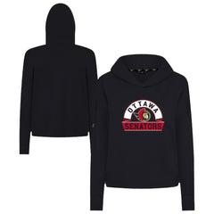 Ottawa Senators - Levelwear Women's Sweet Banner Arch Tri-Blend Cropped Pullover Hoodie Black