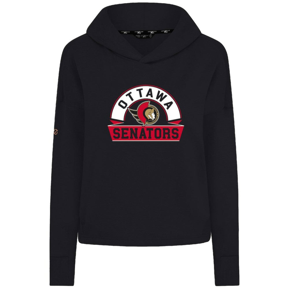 Ottawa Senators - Levelwear Women's Sweet Banner Arch Tri-Blend Cropped Pullover Hoodie Black