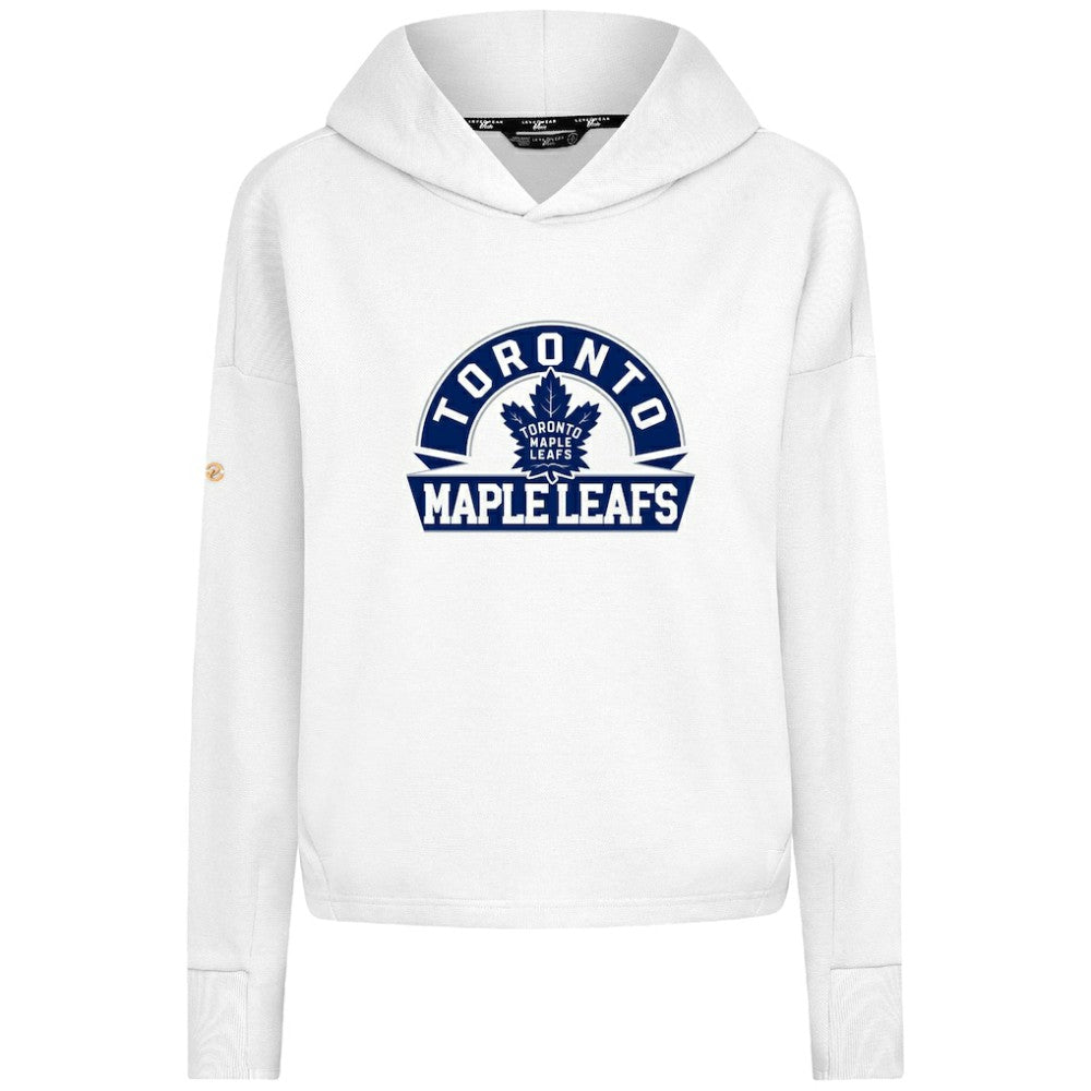 Toronto Maple Leafs - Levelwear Women's Sweet Banner Arch Tri-Blend Cropped Pullover Hoodie White