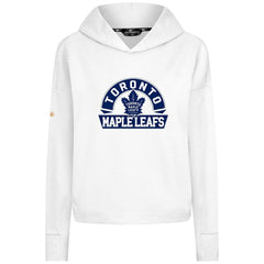 Toronto Maple Leafs - Levelwear Women's Sweet Banner Arch Tri-Blend Cropped Pullover Hoodie White