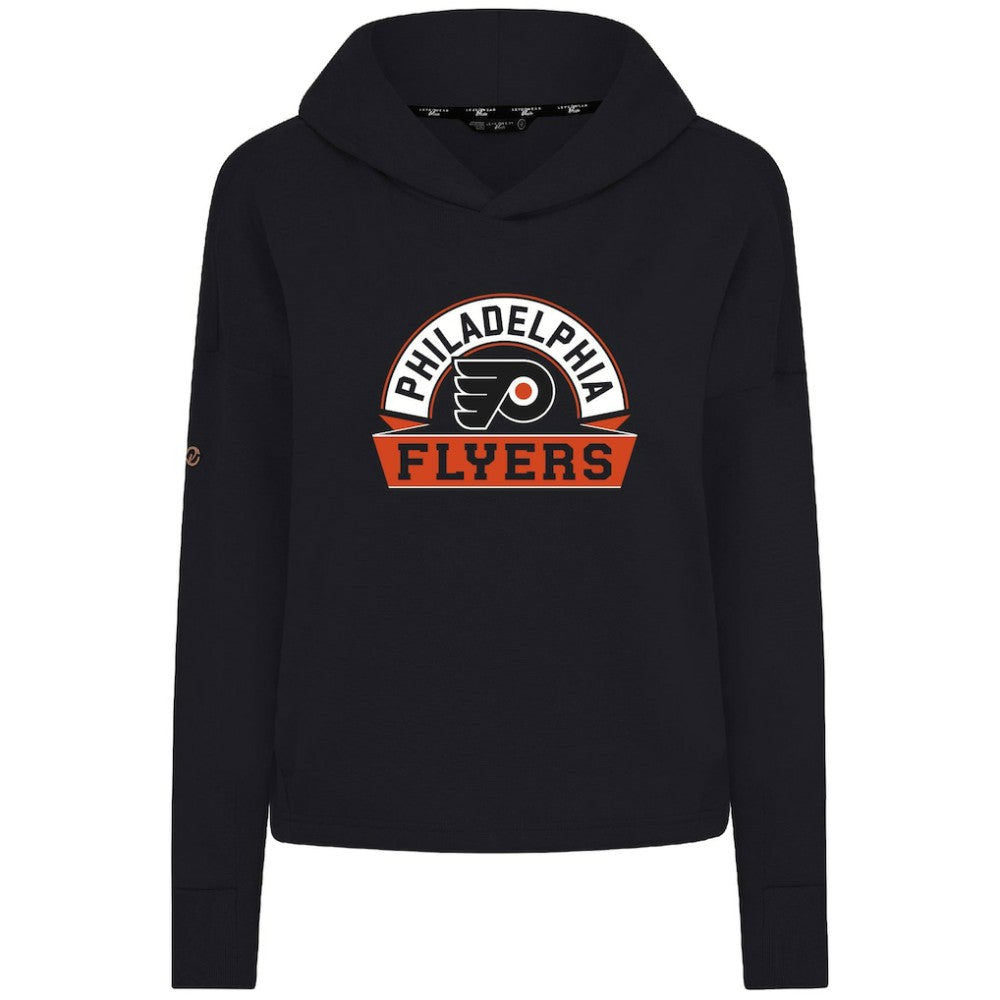 Philadelphia Flyers - Levelwear Women's Sweet Banner Arch Tri-Blend Cropped Pullover Hoodie Black