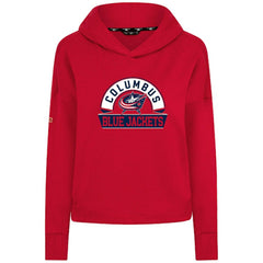 Columbus Blue Jackets - Levelwear Women's Sweet Banner Arch Tri-Blend Cropped Pullover Hoodie Red