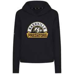 Nashville Predators - Levelwear Women's Sweet Banner Arch Tri-Blend Cropped Pullover Hoodie Black