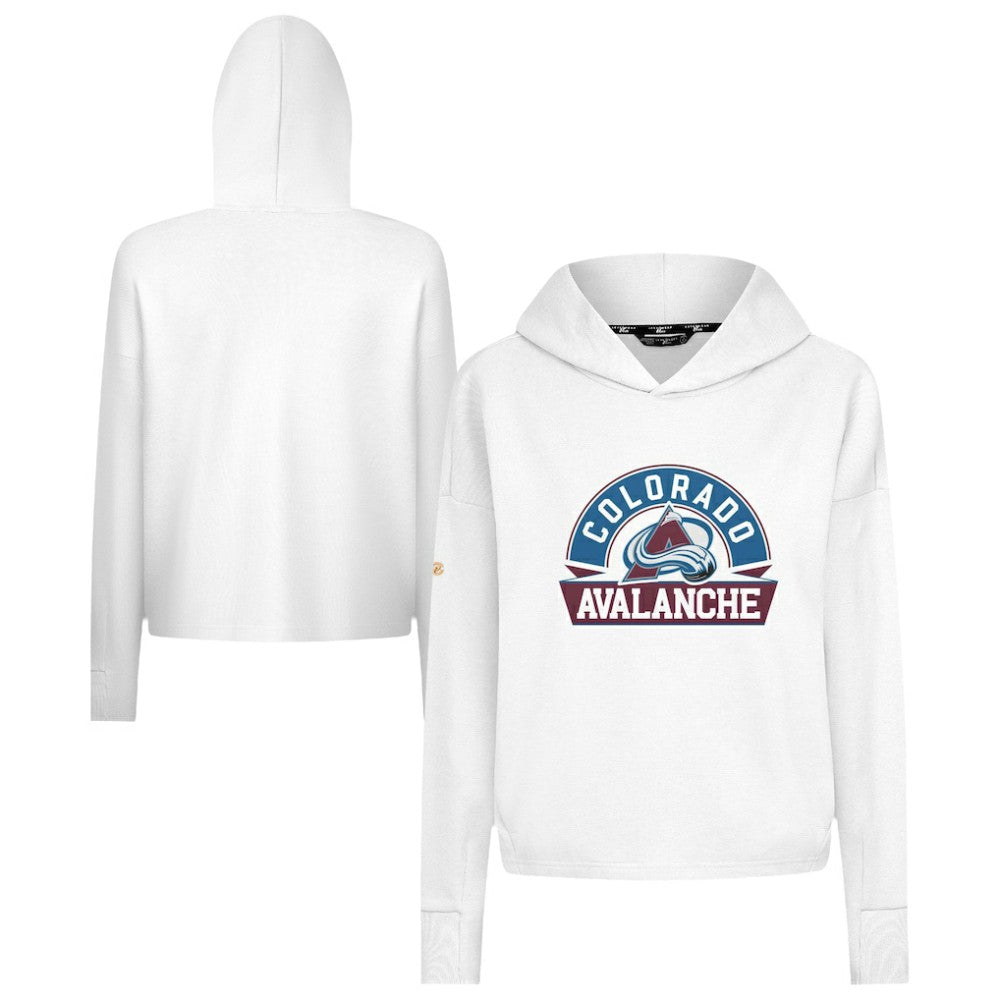 Colorado Avalanche - Levelwear Women's Sweet Banner Arch Tri-Blend Cropped Pullover Hoodie White