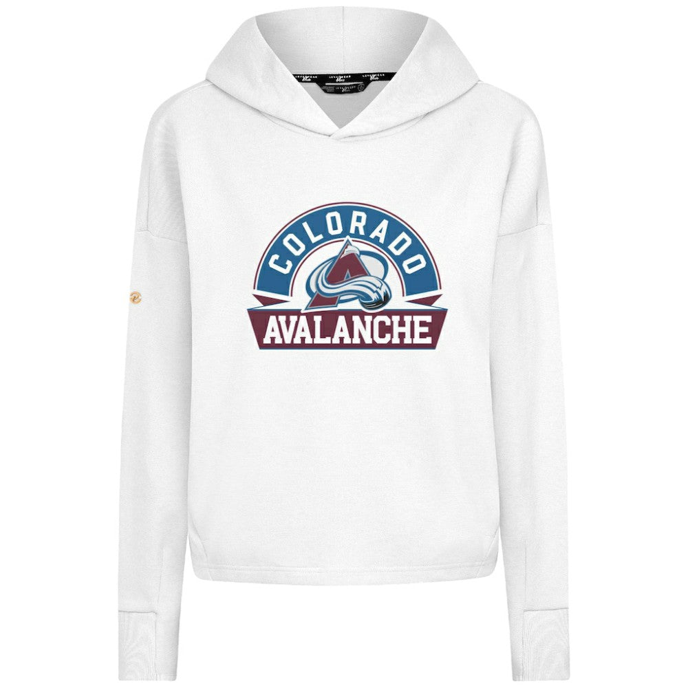 Colorado Avalanche - Levelwear Women's Sweet Banner Arch Tri-Blend Cropped Pullover Hoodie White
