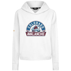 Colorado Avalanche - Levelwear Women's Sweet Banner Arch Tri-Blend Cropped Pullover Hoodie White