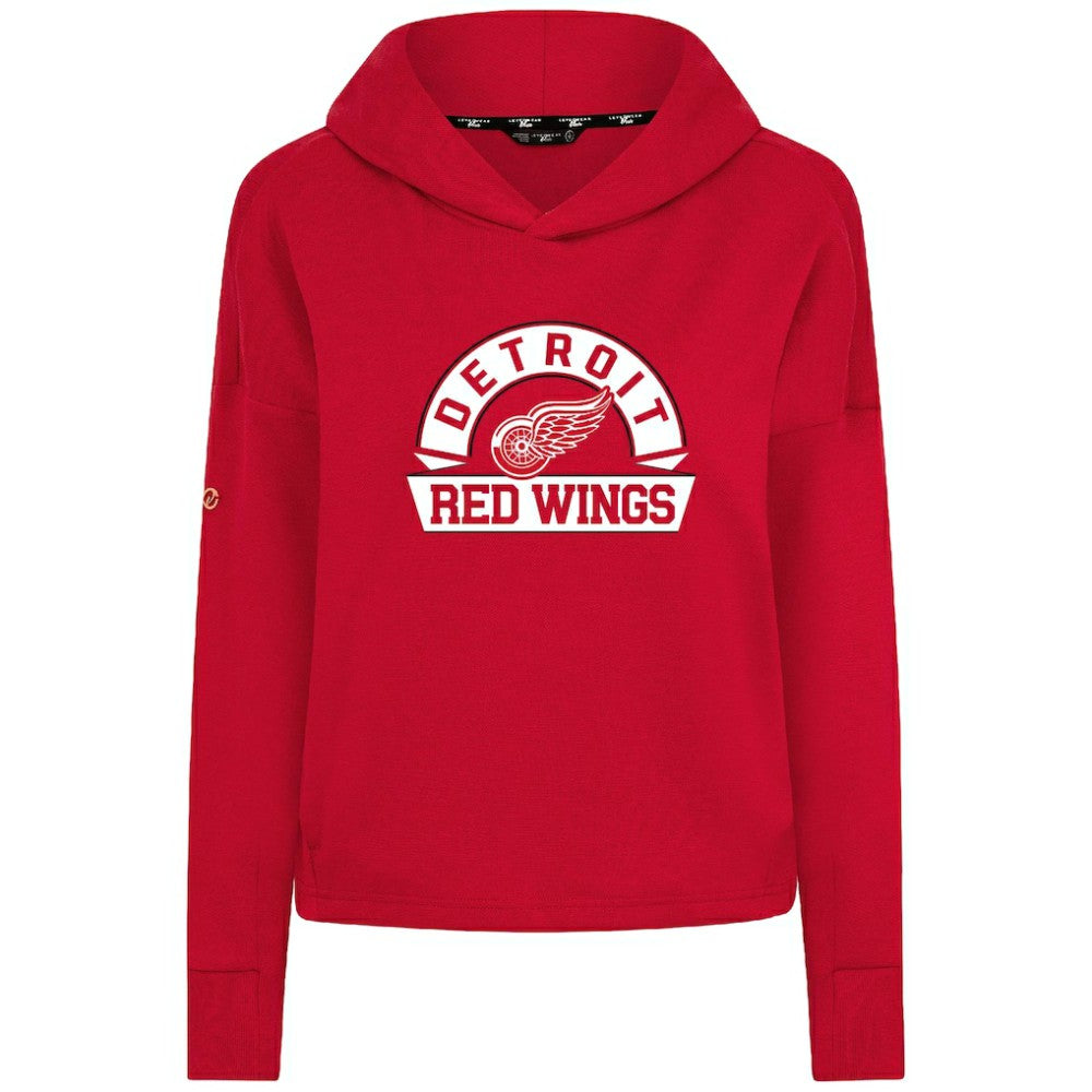 Detroit Red Wings - Levelwear Women's Sweet Banner Arch Tri-Blend Cropped Pullover Hoodie Red