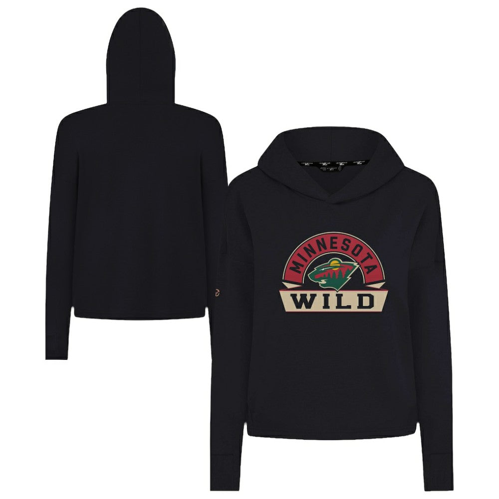 Minnesota Wild - Levelwear Women's Sweet Banner Arch Tri-Blend Cropped Pullover Hoodie Black