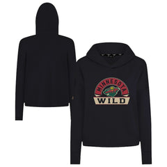 Minnesota Wild - Levelwear Women's Sweet Banner Arch Tri-Blend Cropped Pullover Hoodie Black