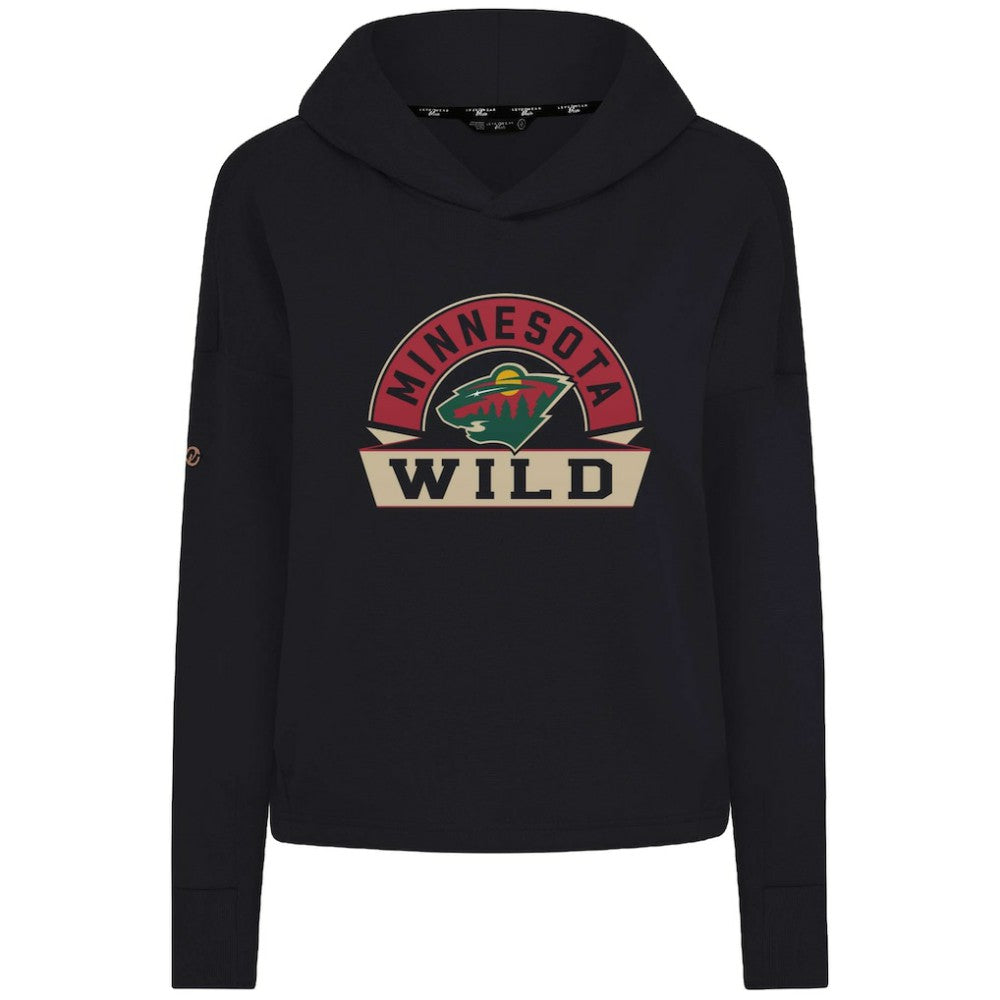 Minnesota Wild - Levelwear Women's Sweet Banner Arch Tri-Blend Cropped Pullover Hoodie Black
