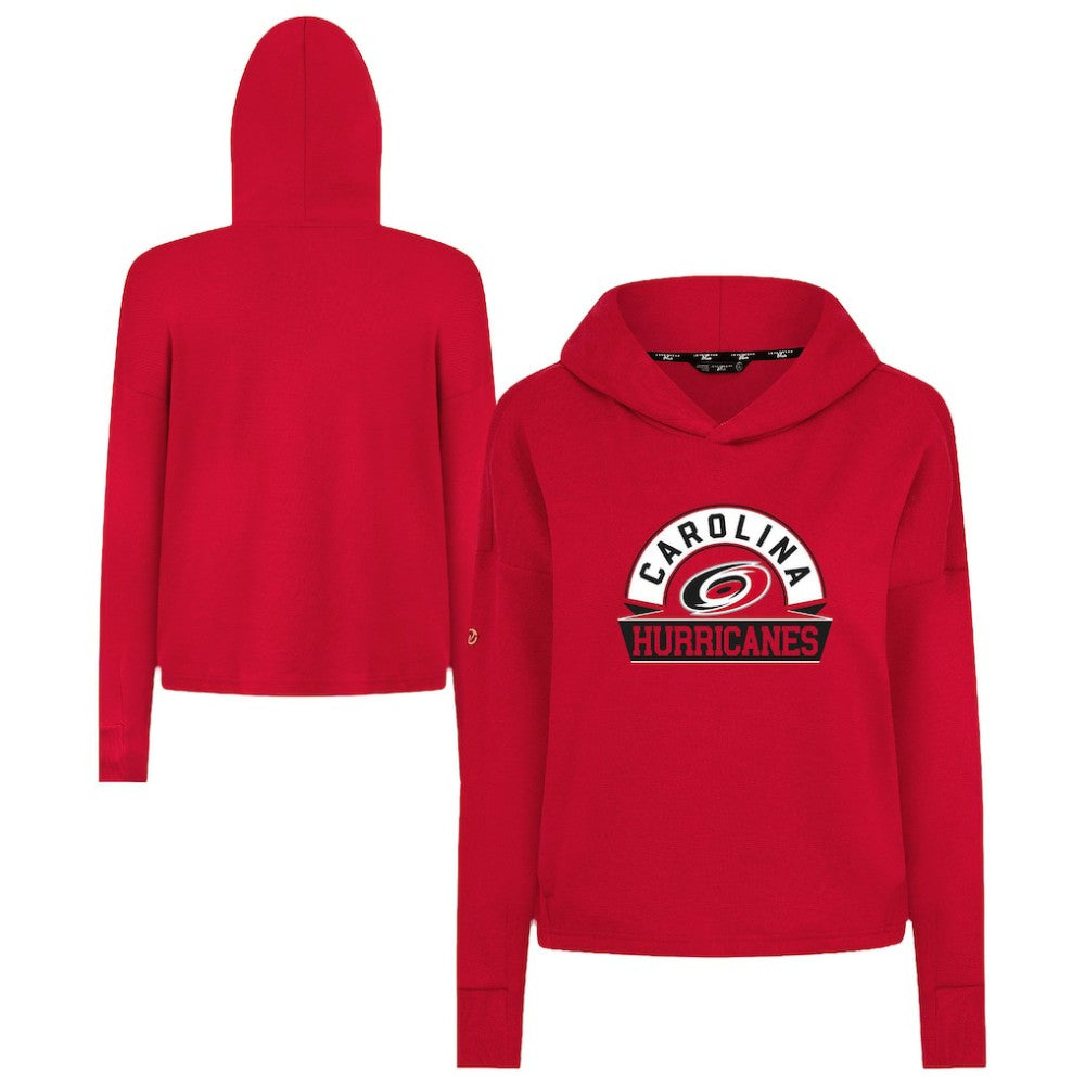 Carolina Hurricanes - Levelwear Women's Sweet Banner Arch Tri-Blend Cropped Pullover Hoodie Red