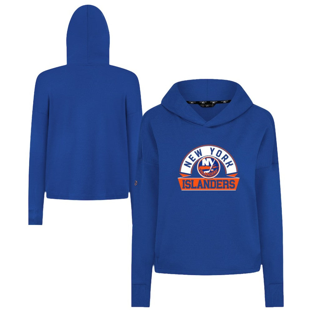 New York Islanders - Levelwear Women's Sweet Banner Arch Tri-Blend Cropped Pullover Hoodie Royal